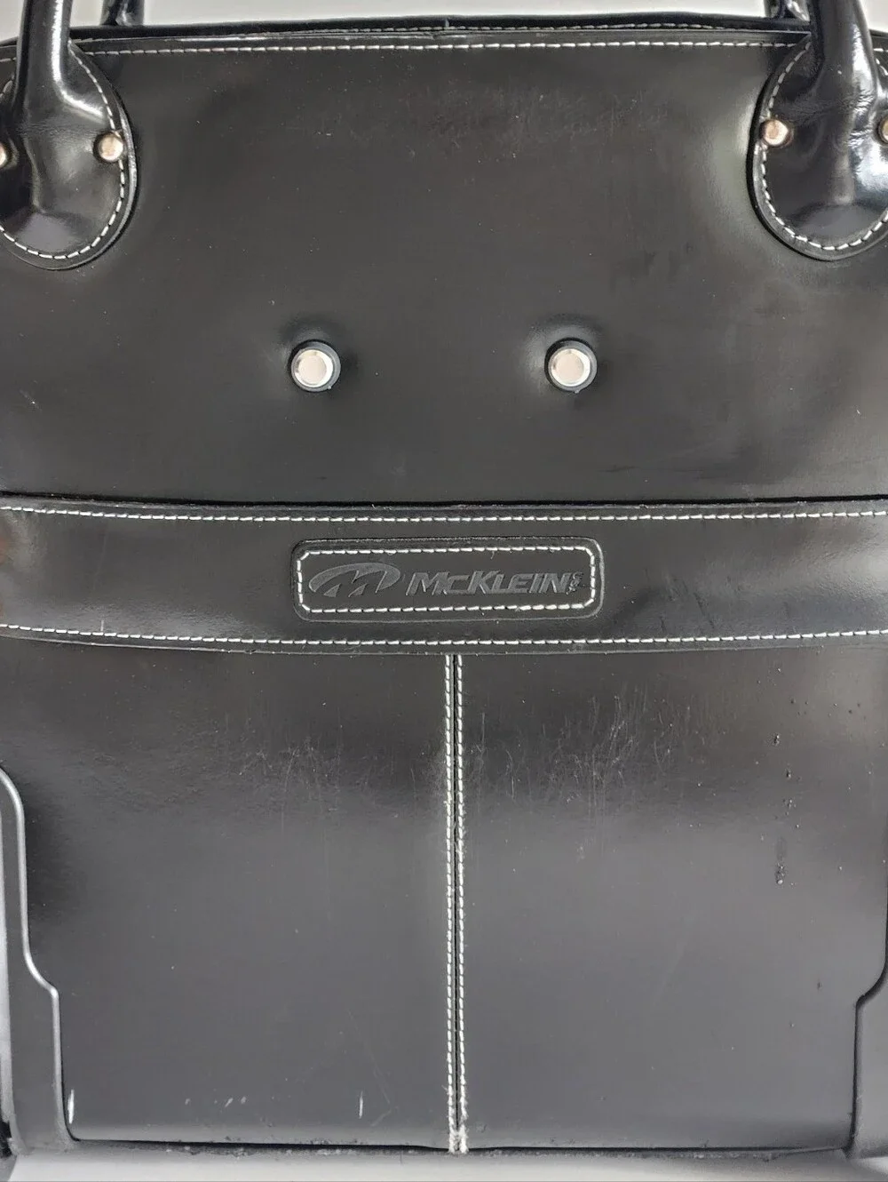 McKlein Edgebrook Leather Rolling Laptop Briefcase Wheeled Bag Business Travel